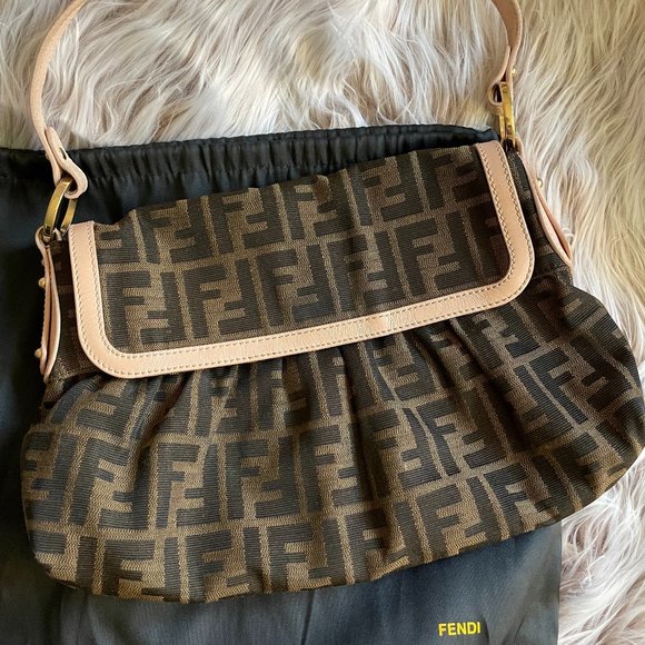 Fendi Handbags - Fendi Zucca Monogram Chef Flap Shoulder Bag